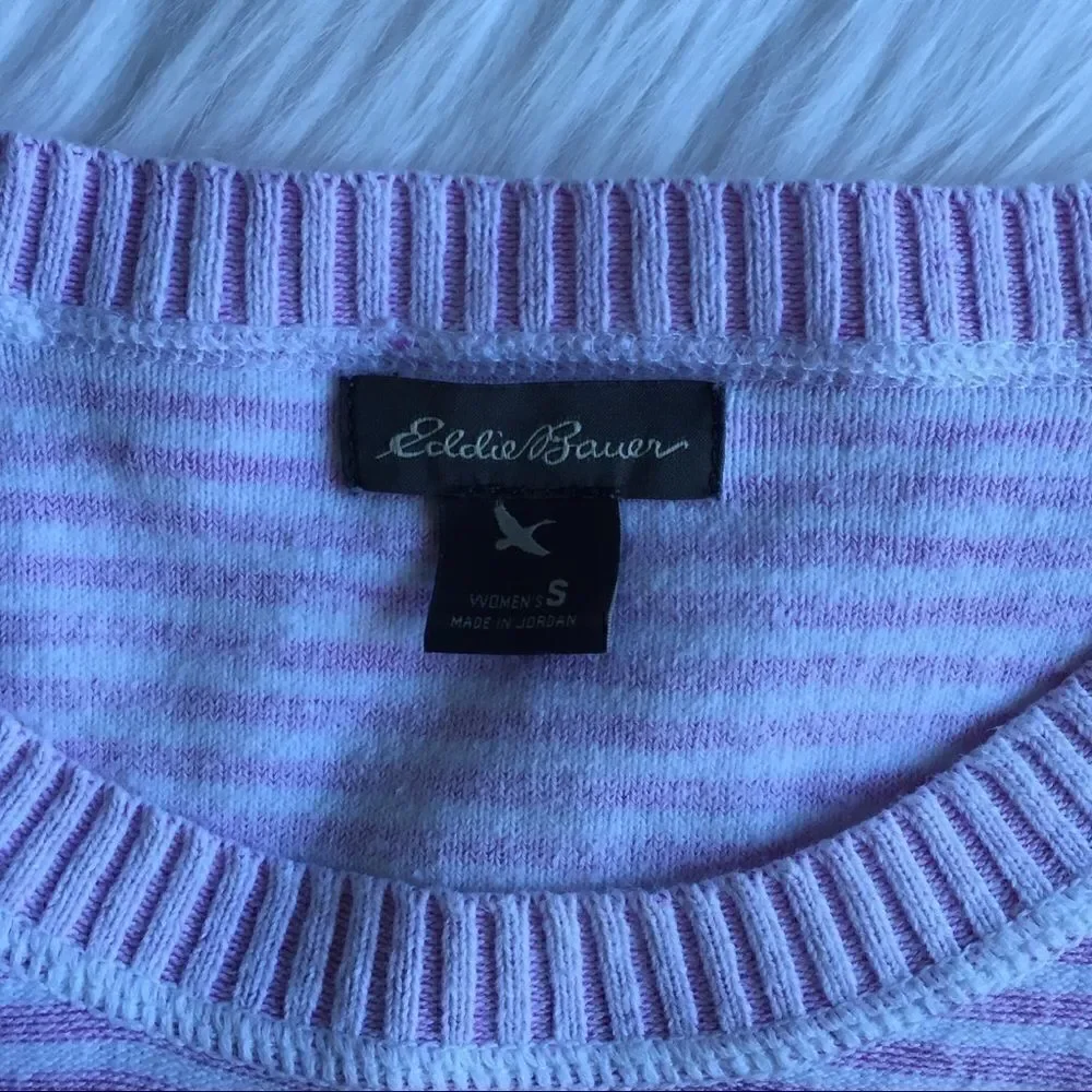Women’s Eddie Bauer Pink Striped Sweater S